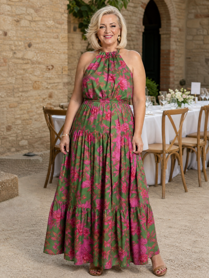 Rowen | Robe Midi Décolleté Drapé