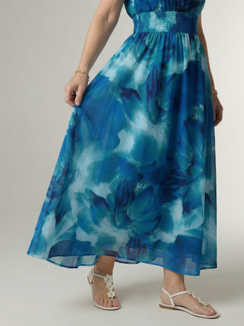 Sylin | Robe Midi à Encolure Halter Froncée