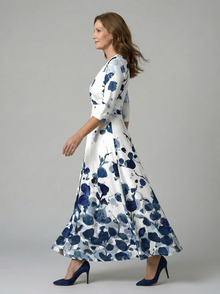 Celine | Robe Midi Croisée à Col Wrap