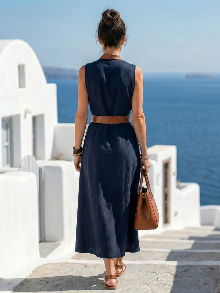 Myra | Robe Midi à Lignes Contrastées