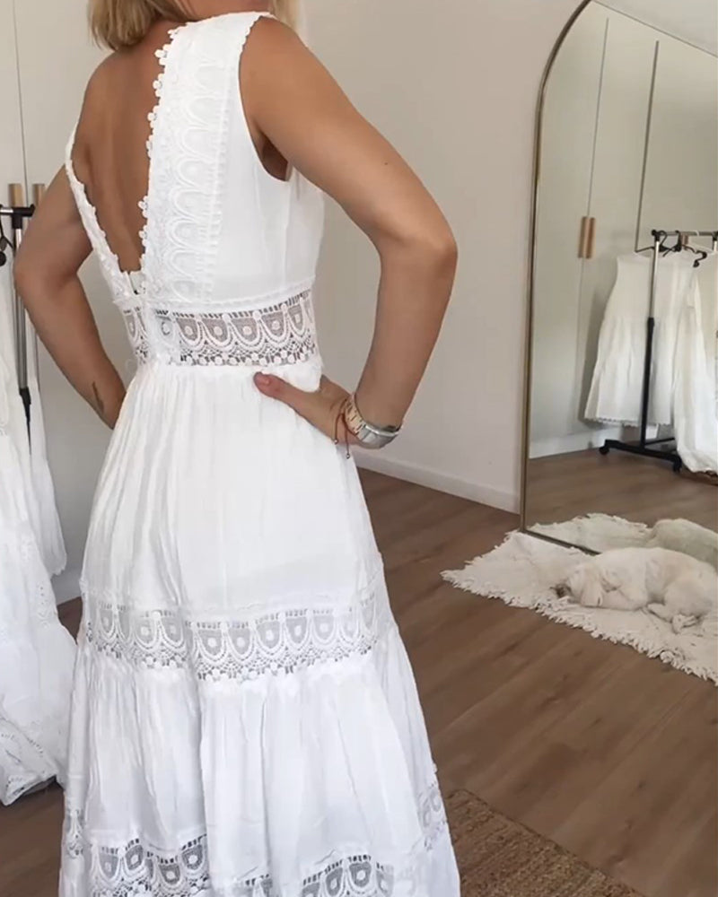 Alyssa™ | Robe Midi Dentelle