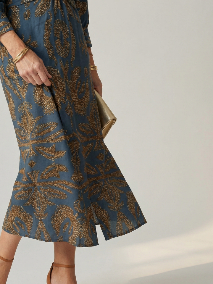 Lune | Robe Midi Enveloppante Naturelle