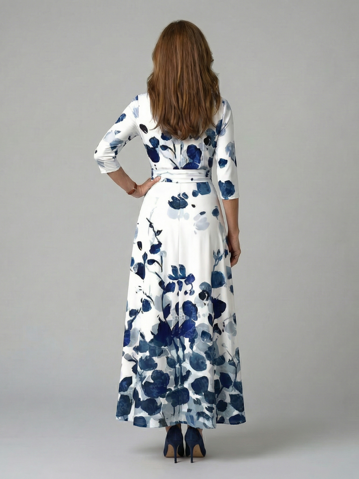 Celine | Robe Midi Croisée à Col Wrap