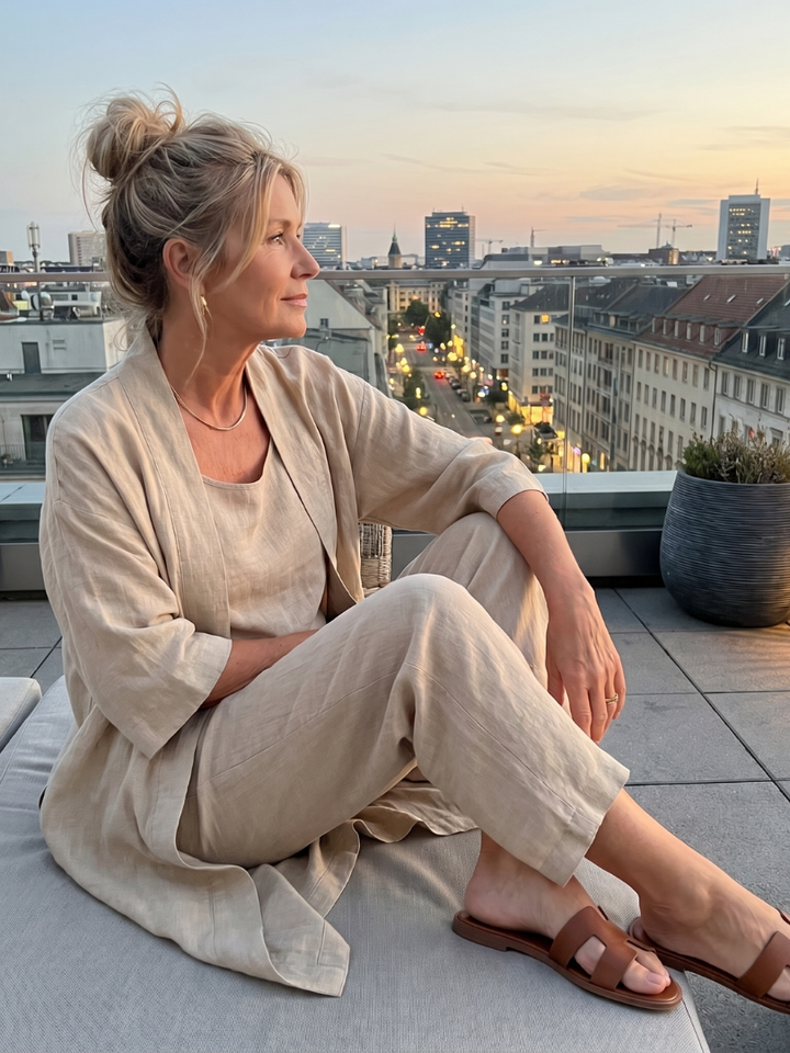 Yael | Ensemble de Haut et Pantalon Détendu en Trois Pièces