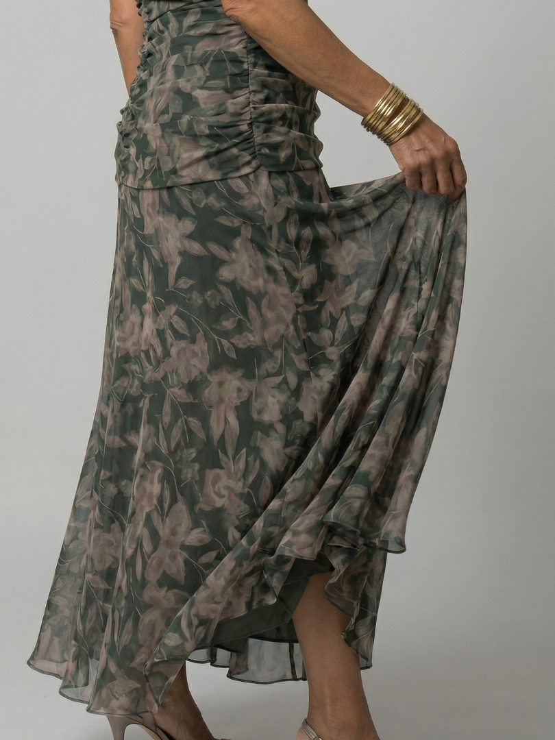 Calen | Robe Midi Décontractée à Épaule Dégagée