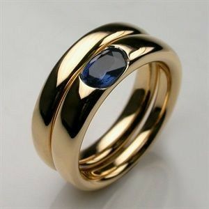 Bague Vintage en Or et Zirconia Bleu