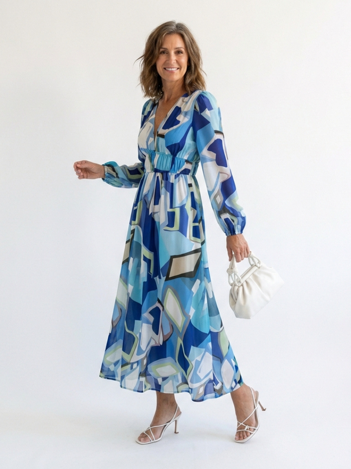 Althea | Robe Maxi Fleurie à Manches Longues