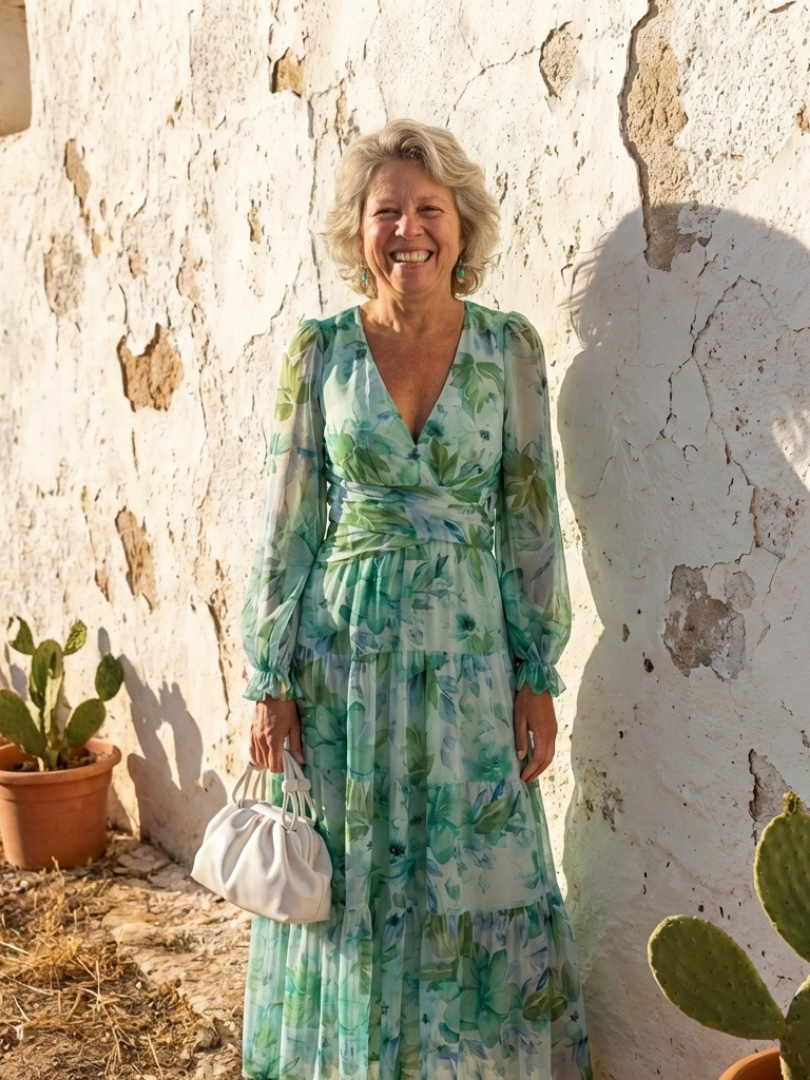 Althea | Robe Maxi Fleurie à Manches Longues