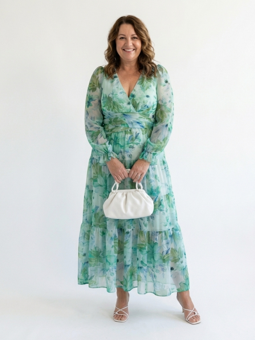 Althea | Robe Maxi Fleurie à Manches Longues