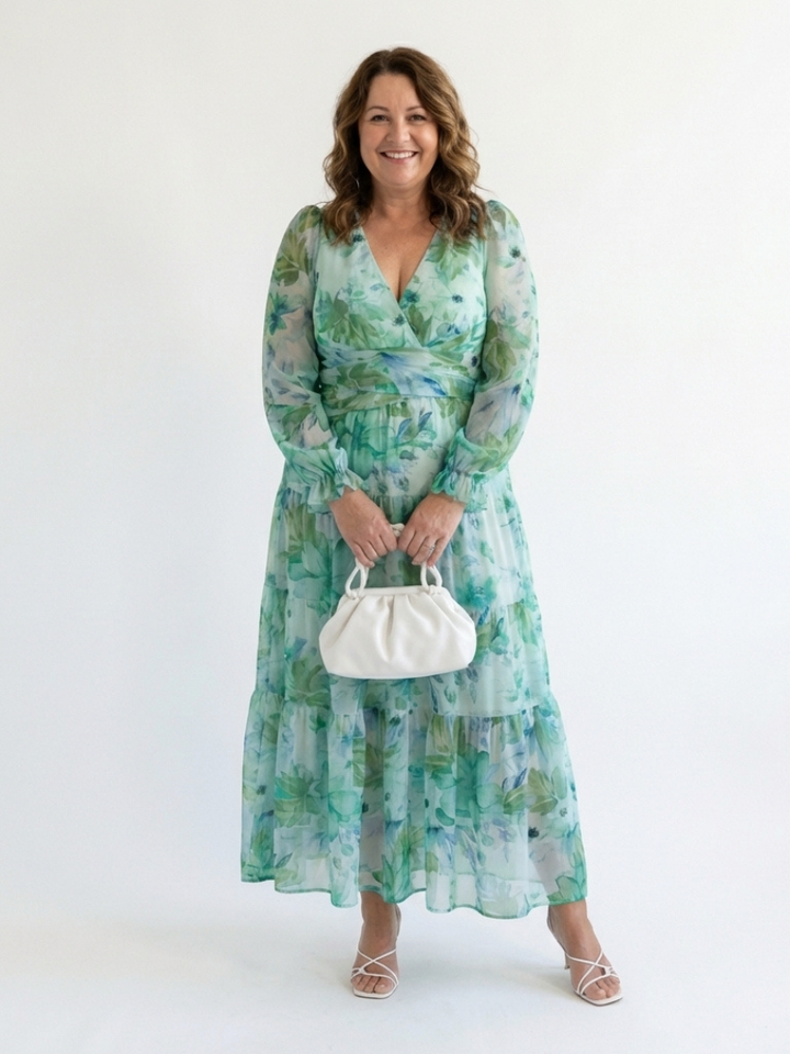 Althea | Robe Maxi Fleurie à Manches Longues