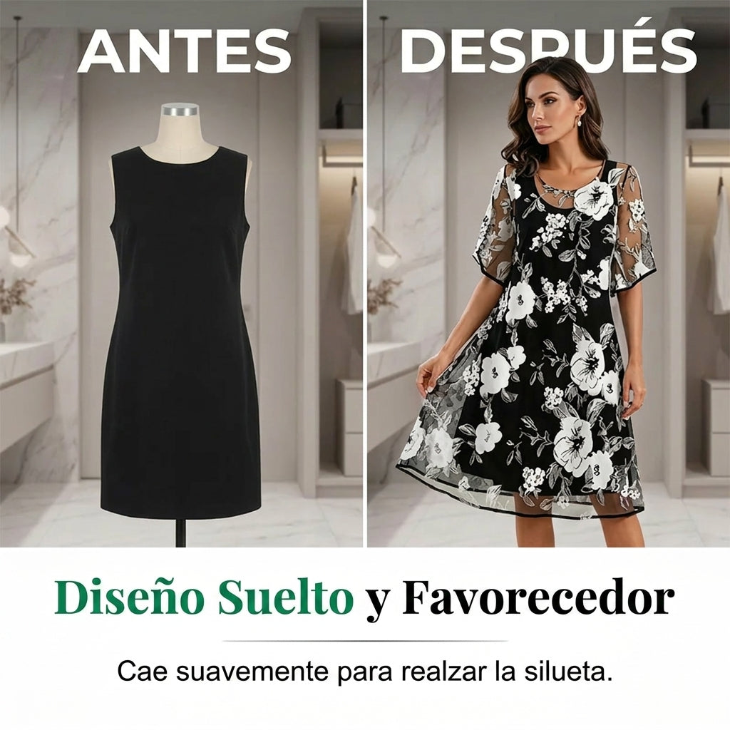 Elisa - Robe en chiffon floral élégante