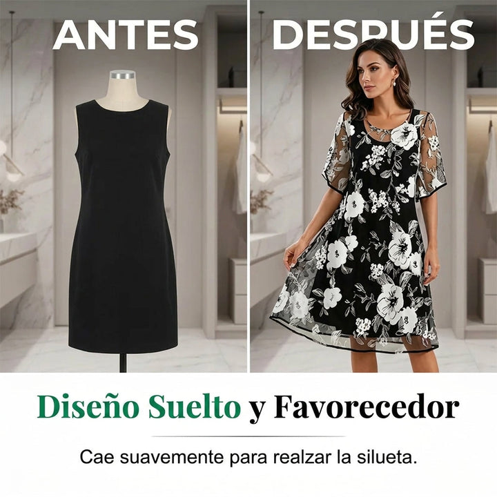 Elisa - Robe en chiffon floral élégante