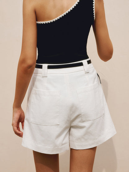 Dubois™ I Short élégant en coton et lin