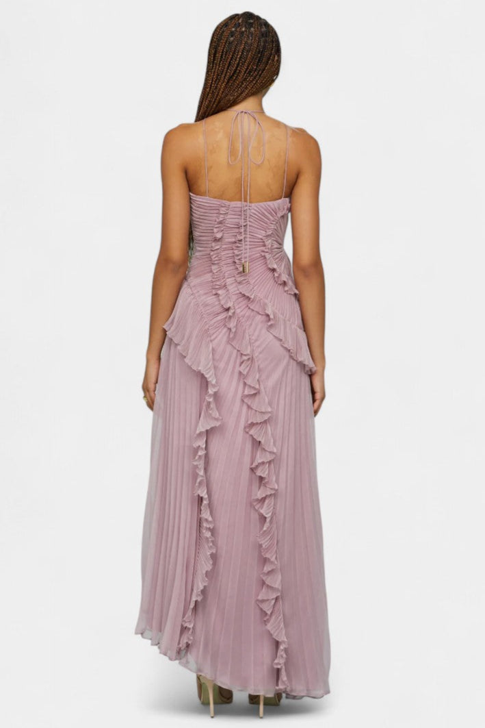 Bia™ | Robe Halter Plissée de Soirée en Lilas