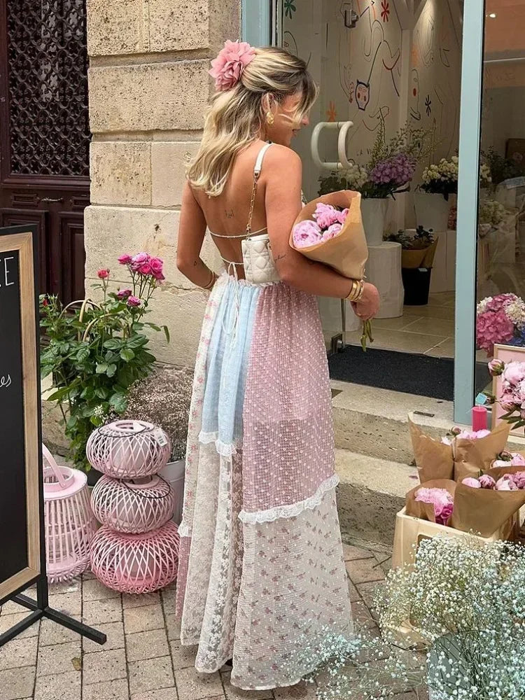 Céleste™ | Robe Longue Patchwork Été Maxi