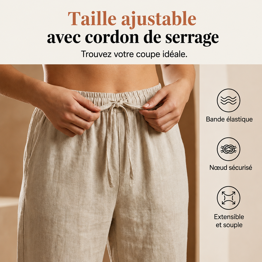 Laluna® | Pantacourts respirants en mélange coton-lin | 1+1 Gratuit