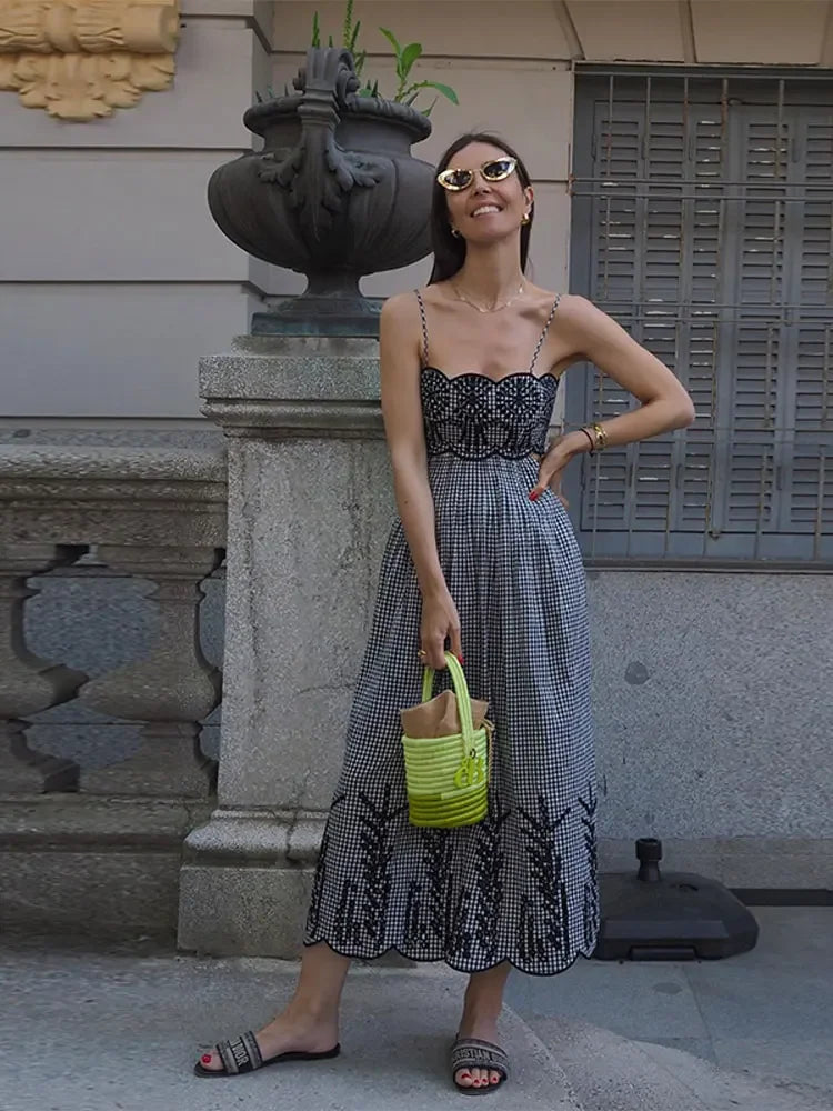 Clara™ | Robe À Carreaux Chic