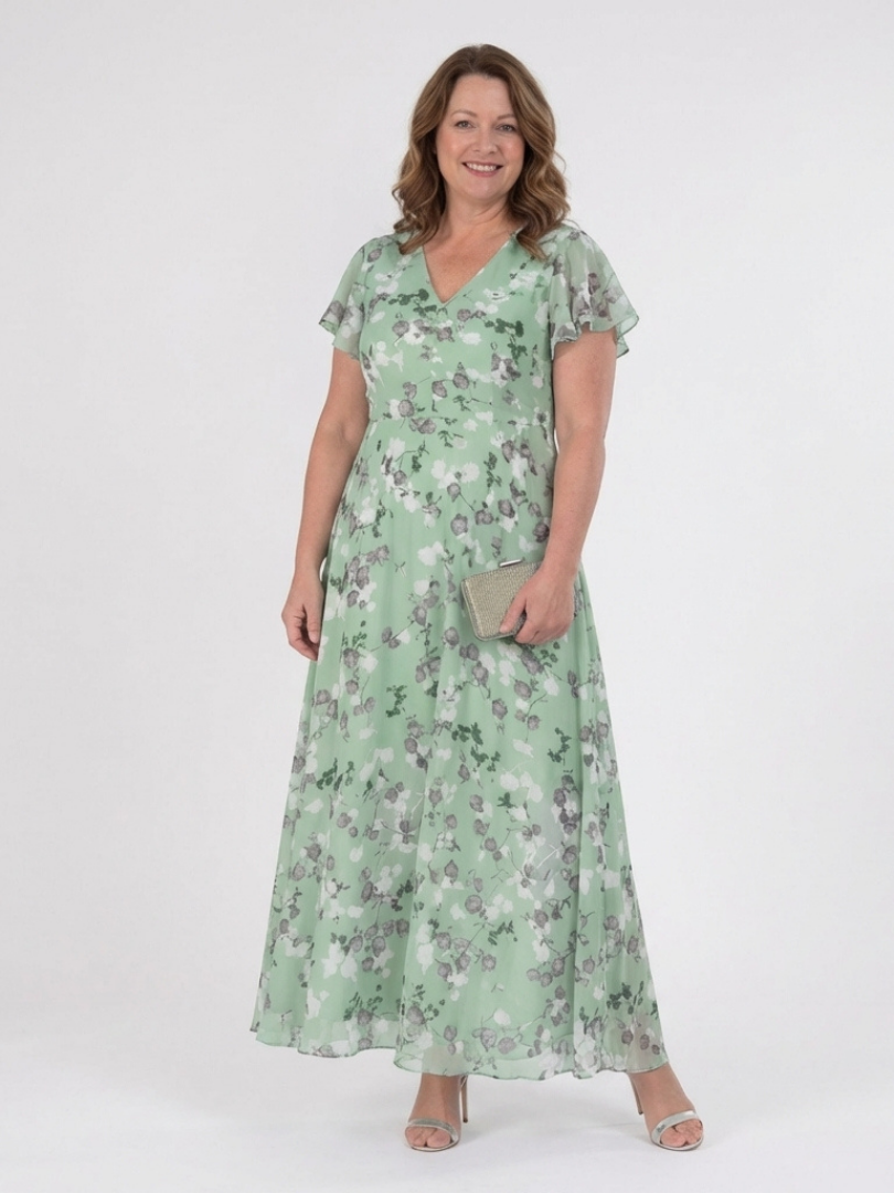 Ismeria | Robe Maxi en Chiffon Floral