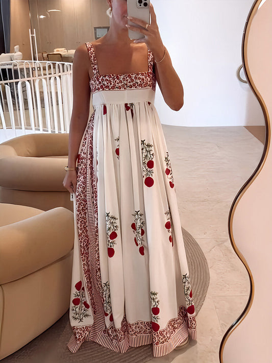 Lyla™ | Robe Longue Fleurie Été à Bretelles Spaghetti