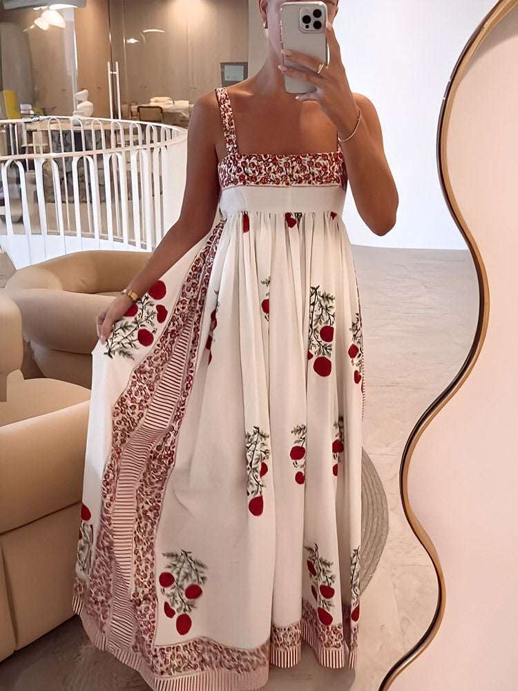 Lyla™ | Robe Longue Fleurie Été à Bretelles Spaghetti