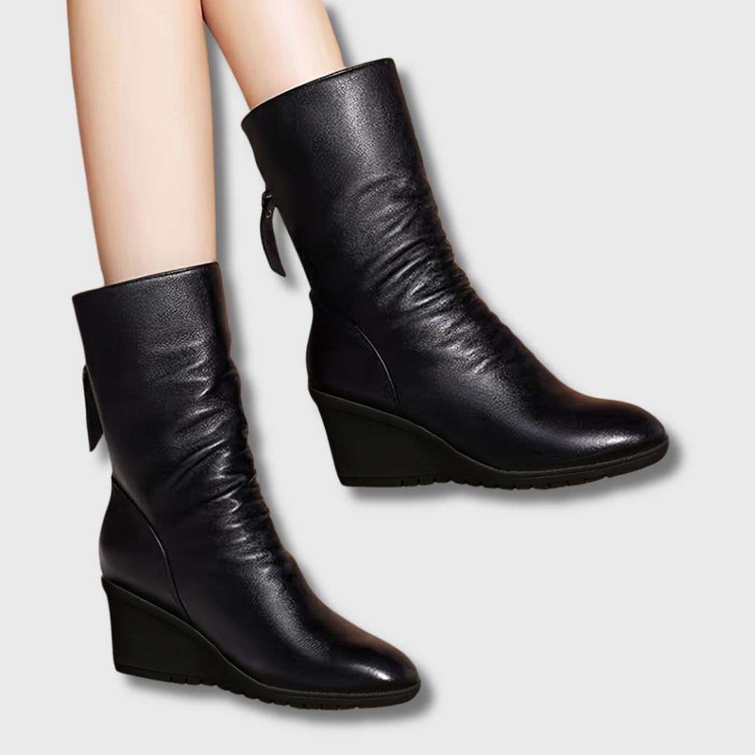 Amalia™ | Bottes Mi-Mollet à Talon Compensé