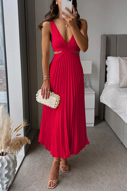Allanah™ | Robe Longue Plissée à Découpe