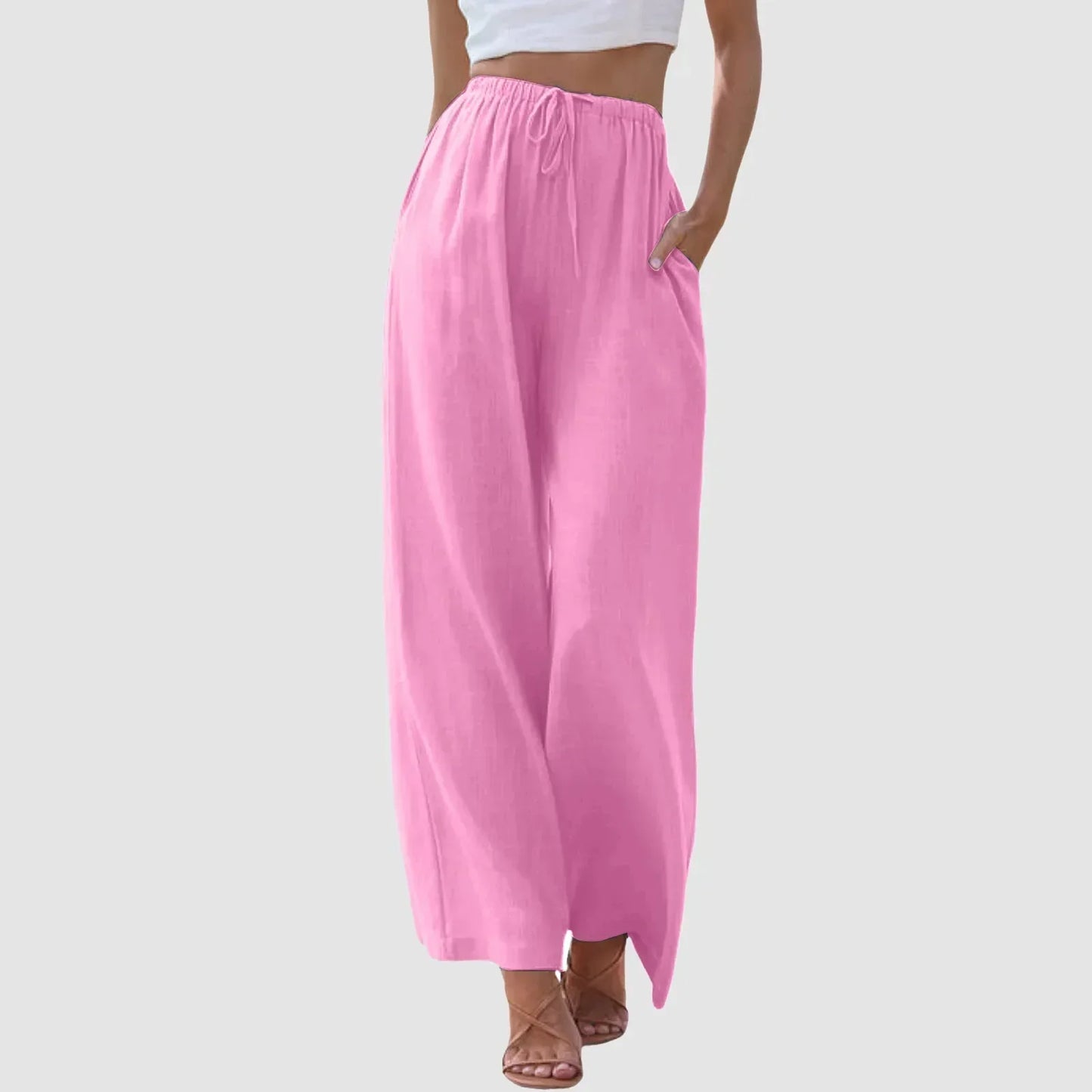 Lenoir™ | Pantalon confort à jambe large et taille haute
