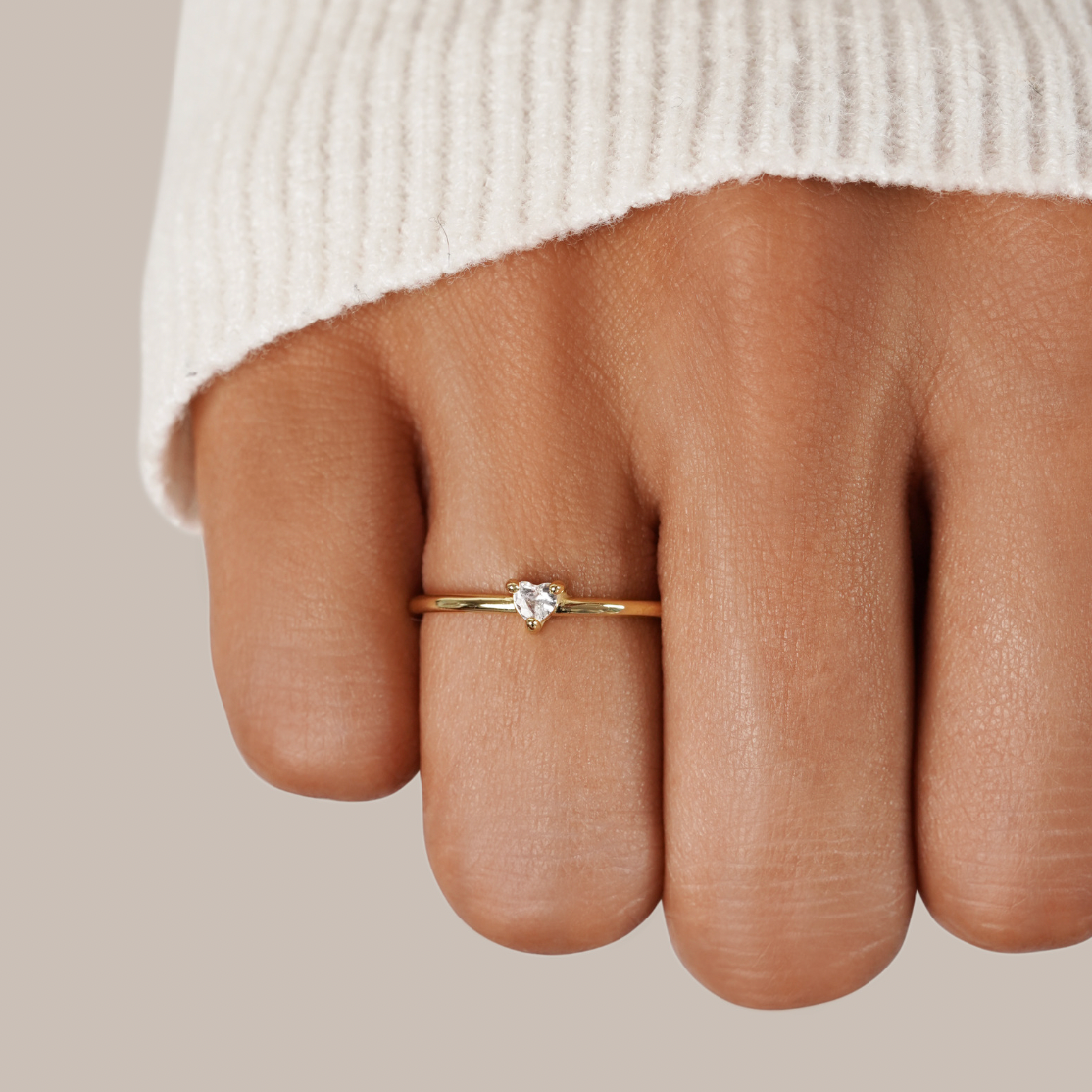 Amour - Bague en cœur en cristal