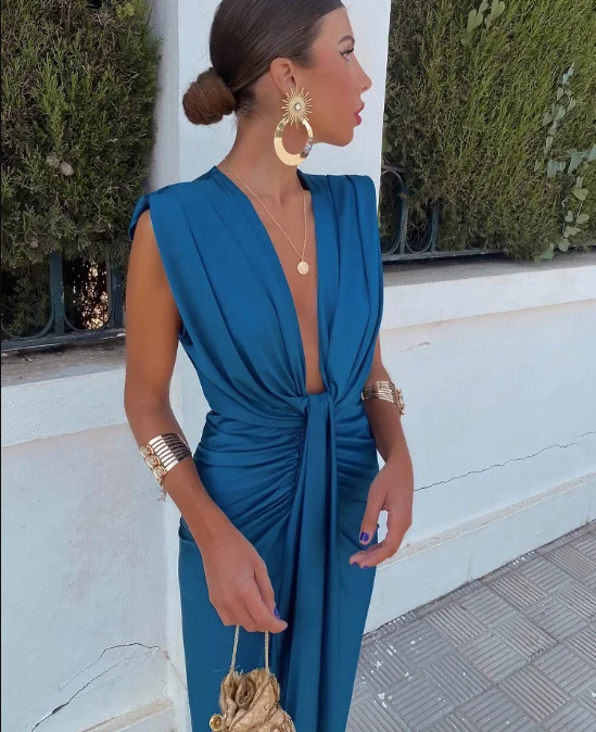 Moriah™ | Robe Longue Femme Plissée
