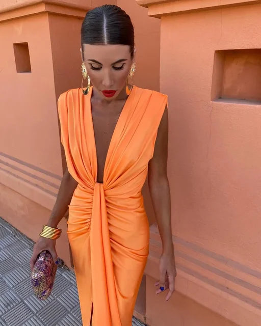 Moriah™ | Robe Longue Femme Plissée