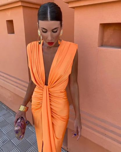 Moriah™ | Robe Longue Femme Plissée