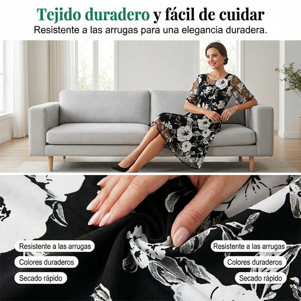 Elisa - Robe en chiffon floral élégante