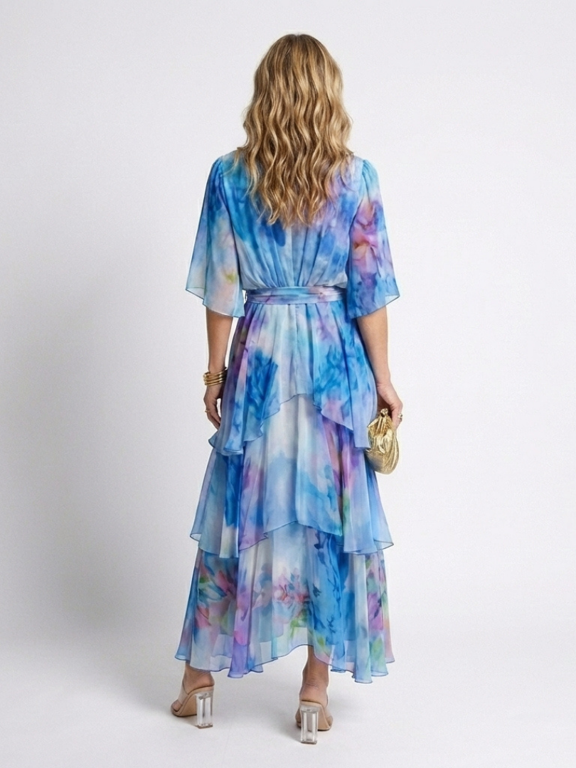Calista | Robe maxi à décolleté en V et taille à nouer