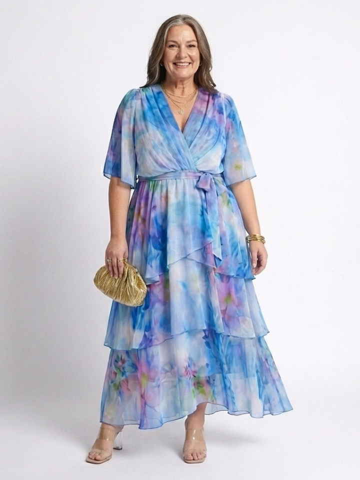 Calista | Robe maxi à décolleté en V et taille à nouer