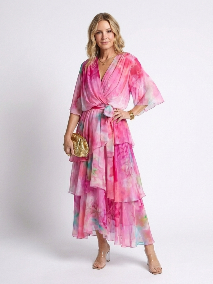 Calista | Robe maxi à décolleté en V et taille à nouer