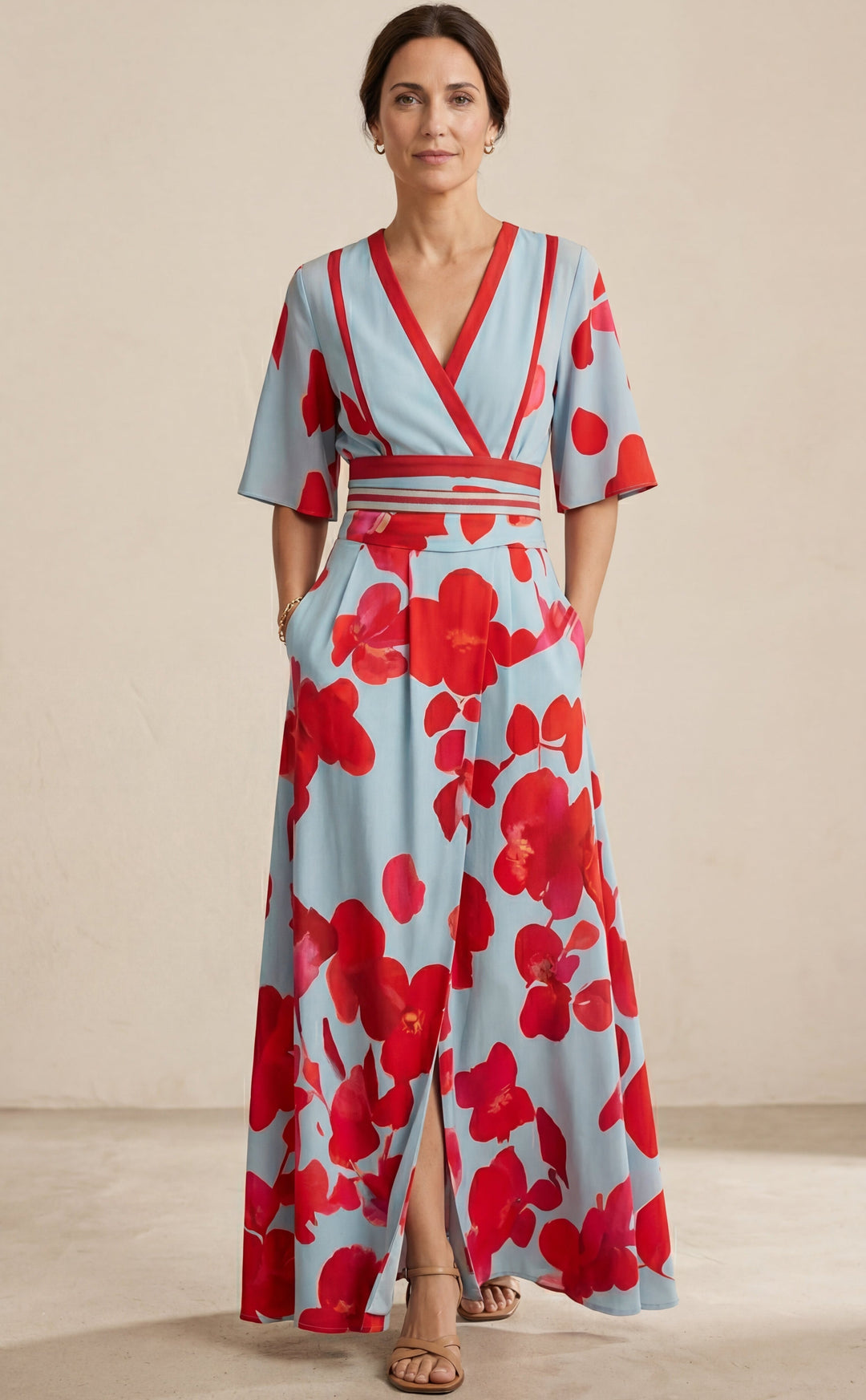 Valentina | Robe longue élégante avec décolleté profond
