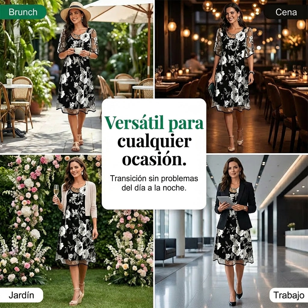 Elisa - Robe en chiffon floral élégante