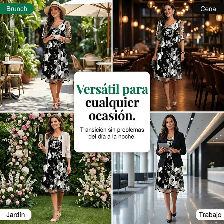 Elisa - Robe en chiffon floral élégante