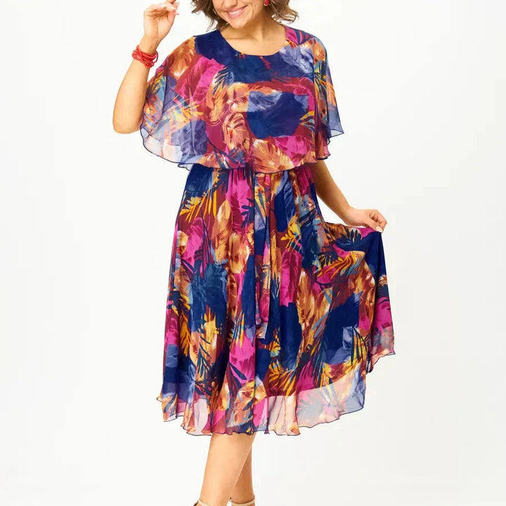 Aitana | Robe midi avec imprimé vibrant