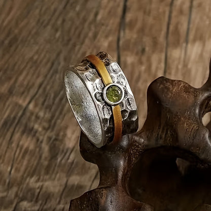 Bague en zirconium vert élégant