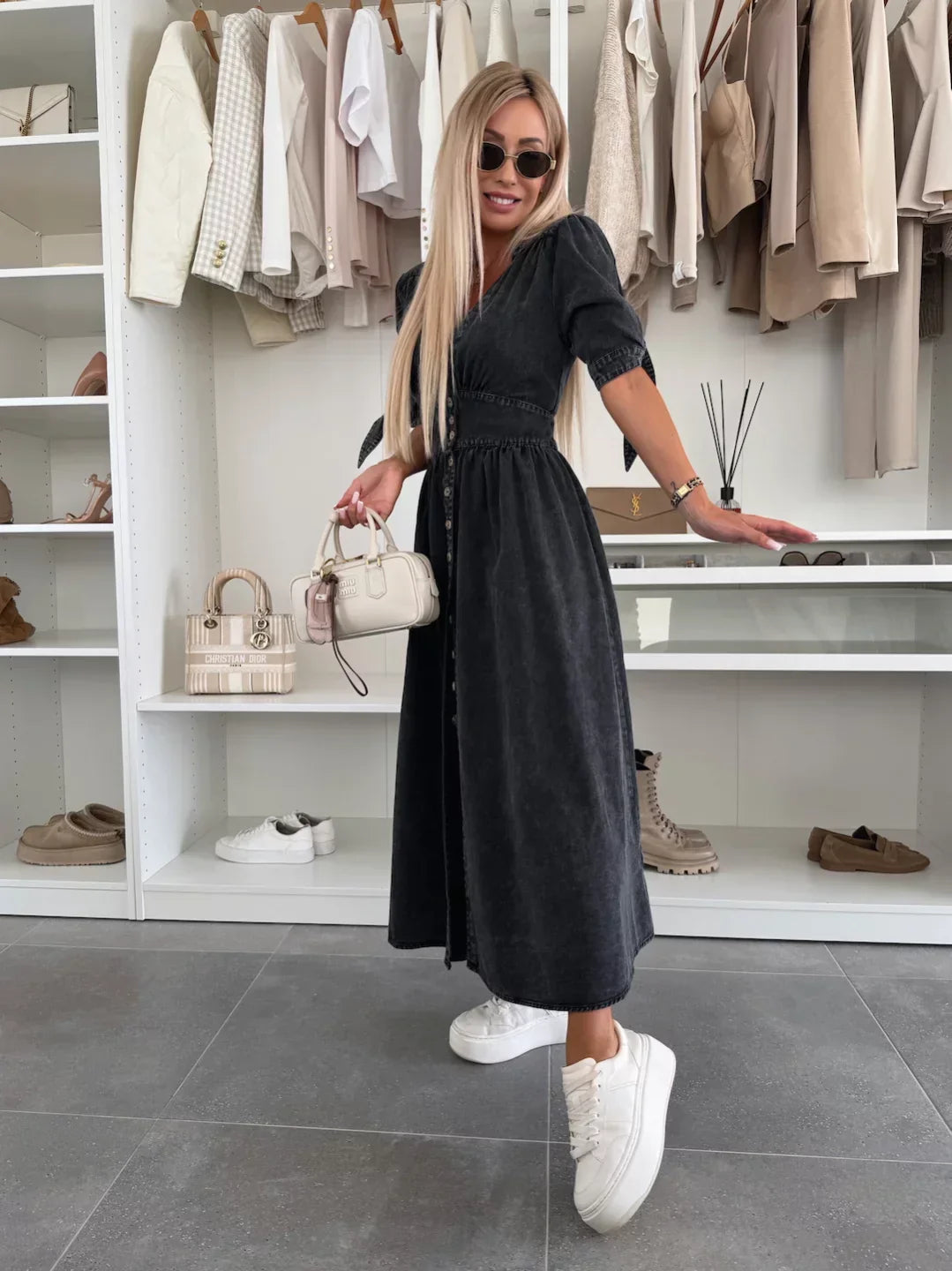 Ivanka™ | Robe en Denim Lumineuse