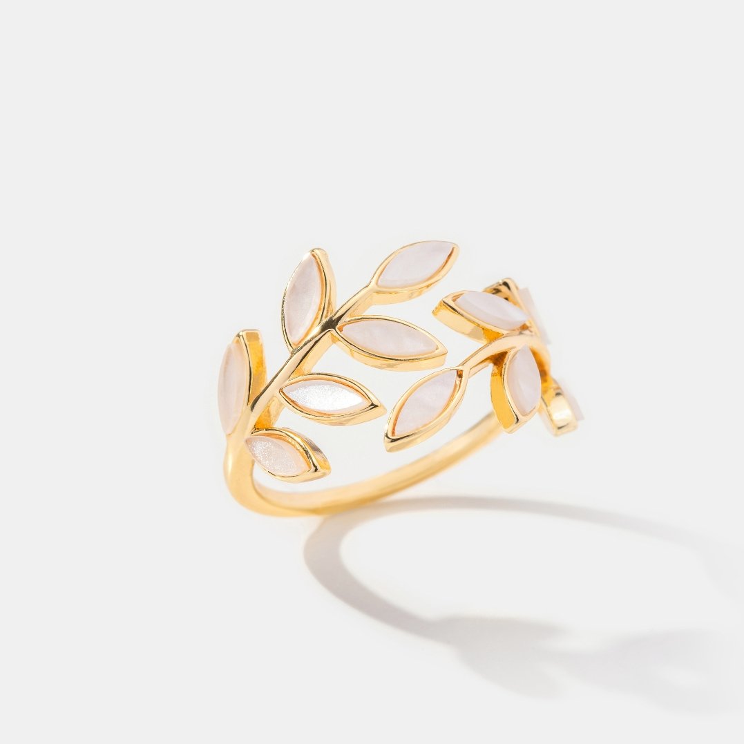 Bague Feuille Dorée