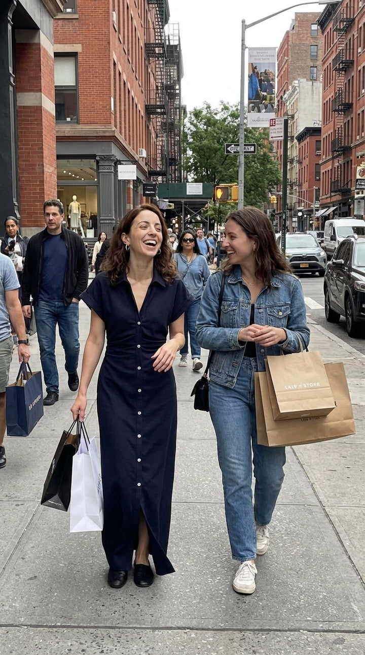Denim | Robe midi avec boutons
