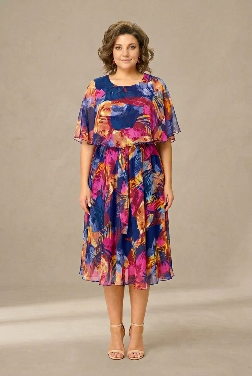 Aitana | Robe midi avec imprimé vibrant