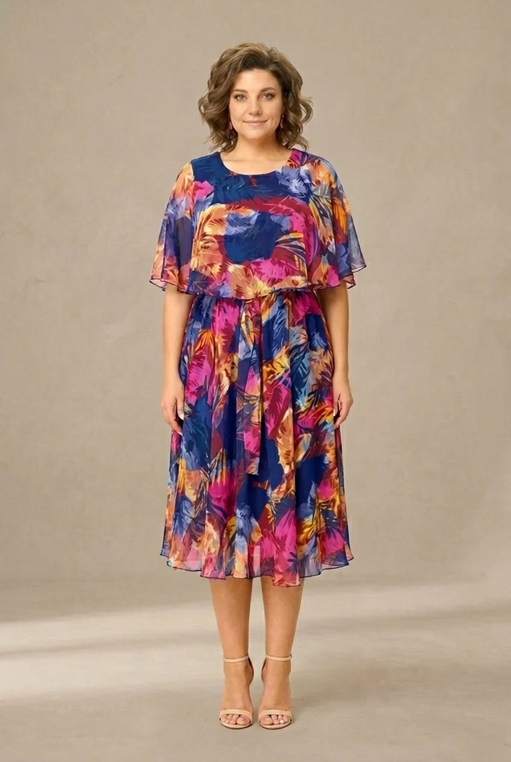Aitana | Robe midi avec imprimé vibrant