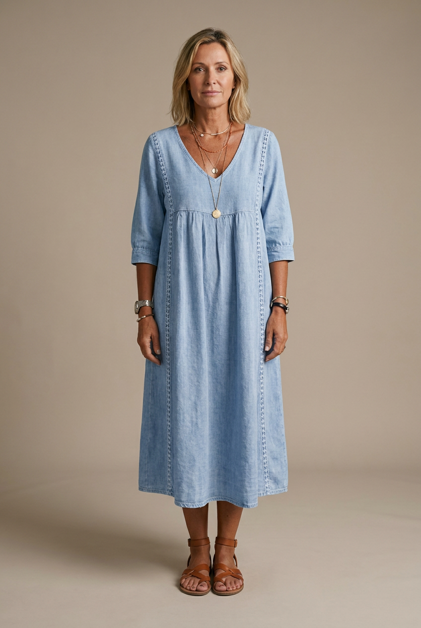 Alba | Robe maxi avec imprimé floral artistique et coton premium
