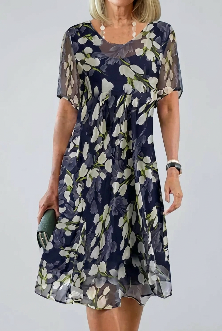Elisa - Robe en chiffon floral élégante
