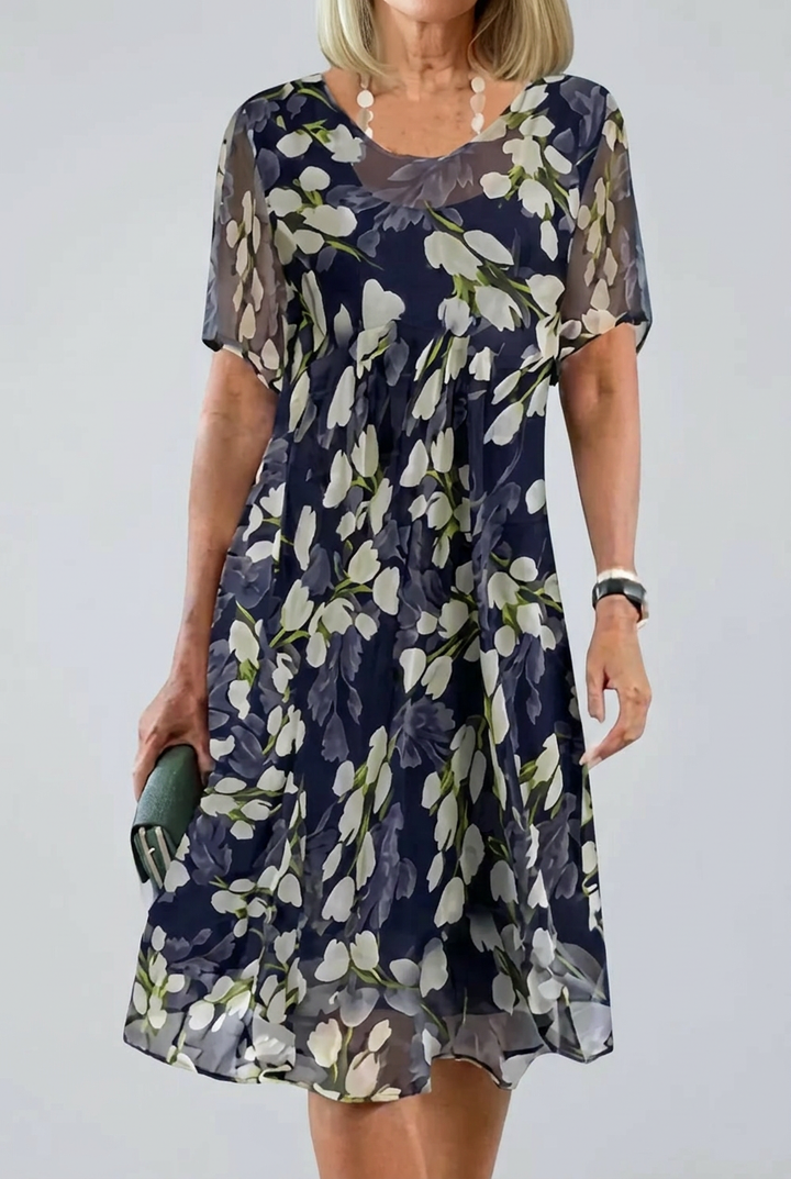 Elisa - Robe en chiffon floral élégante
