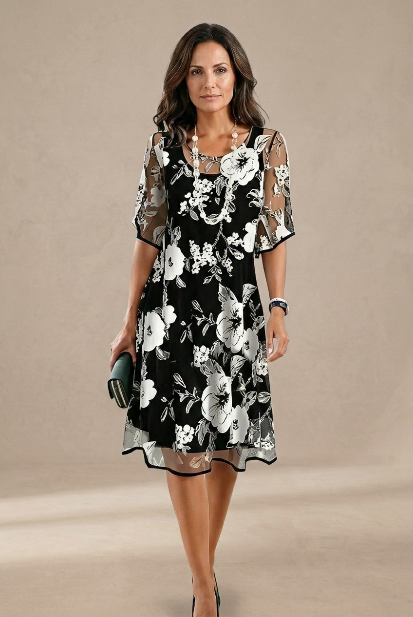 Elisa - Robe en chiffon floral élégante