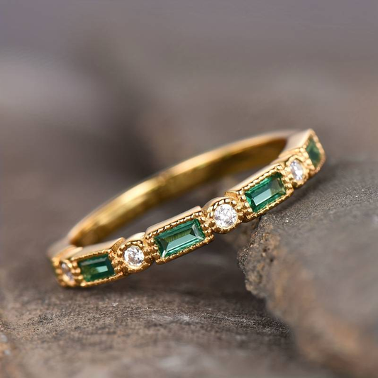 Alex - Bague en or avec zirconia vert